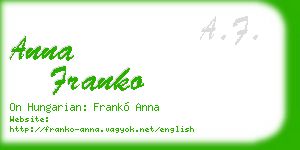 anna franko business card